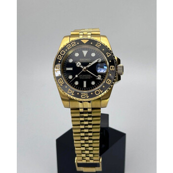 Custom Seiko Mod • Gold Bruce Wayne Automatic GMT • 40mm